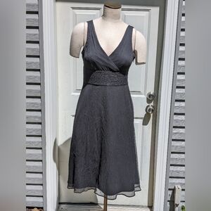 J Crew Black Little Black Dress silk chiffon bridesmaid party wedding Size 6